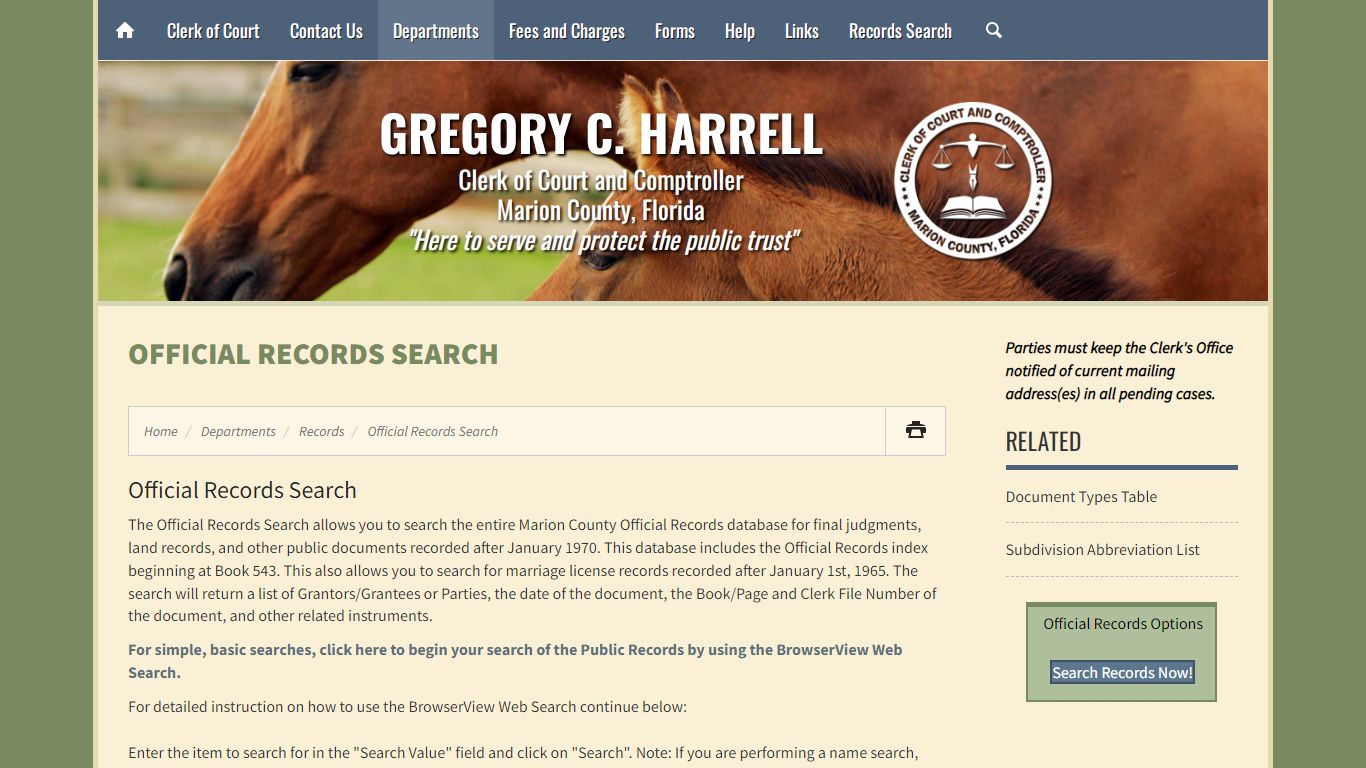 Official Records Search - Marion County Clerk