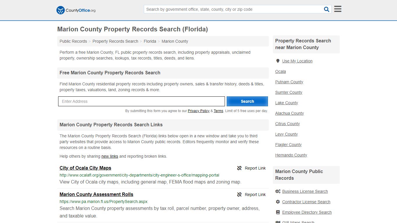 Marion County Property Records Search (Florida) - County Office